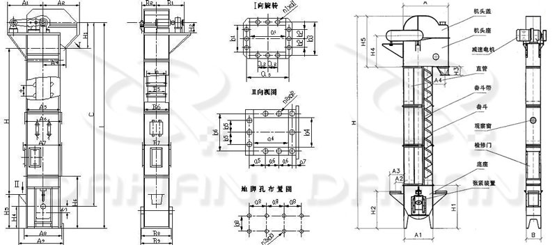 TD型鬥式提升(shēng)機外型結構