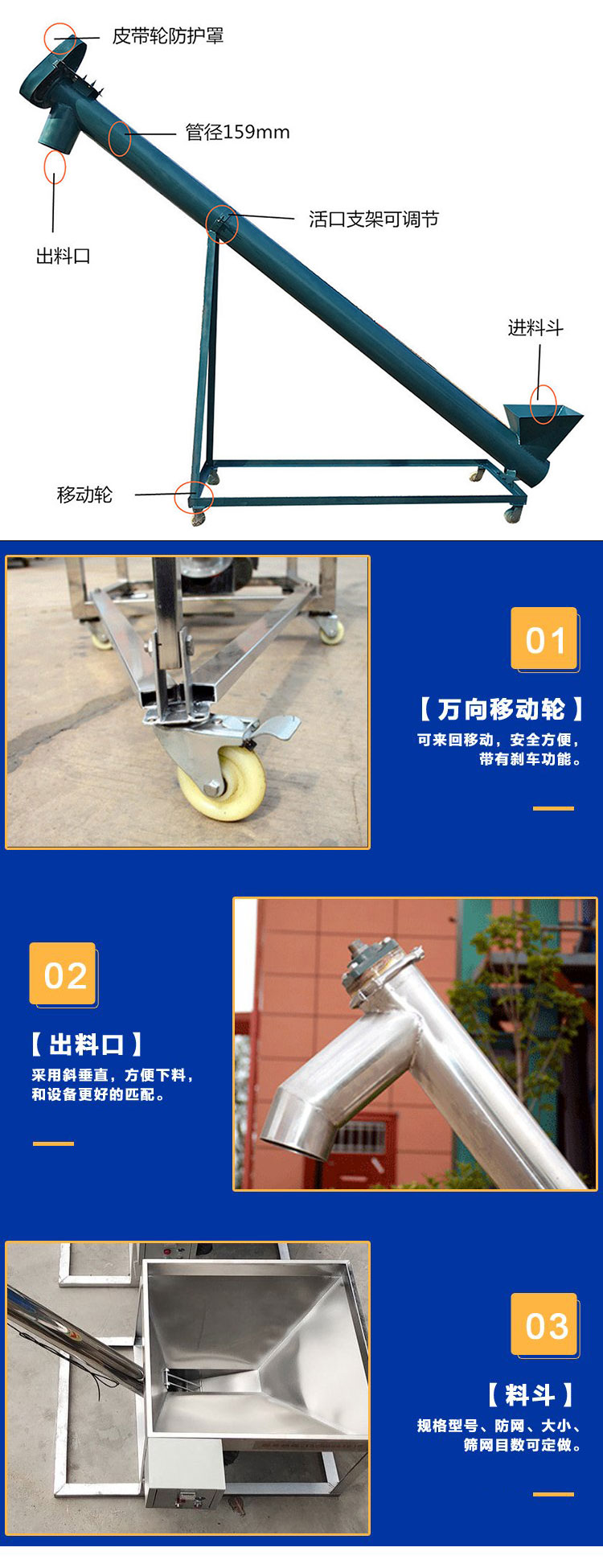 移動螺旋（xuán）輸送機結構圖