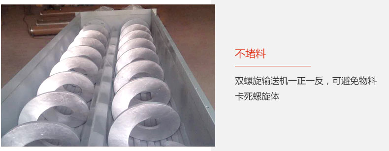 旋向相（xiàng）反，不堵料